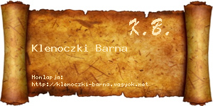 Klenoczki Barna névjegykártya